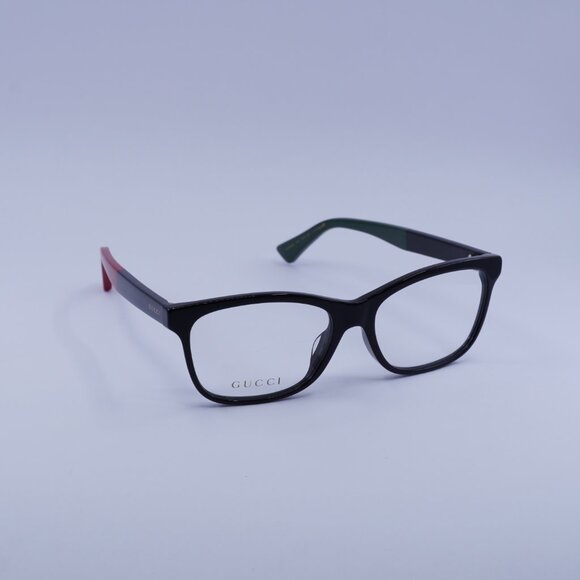 Gucci GG0162OA 003 Eyeglasses Black/Red/Green 55mm Rectangle Frame - Picture 3 of 9